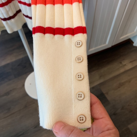 Talbots 5 button cuff striped turtleneck. NWT. Retail 129. 89.50 on sale - Picture 2 of 5